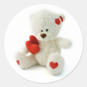 Valentinstag-Teddy-Bärenaufkleber Runder Aufkleber