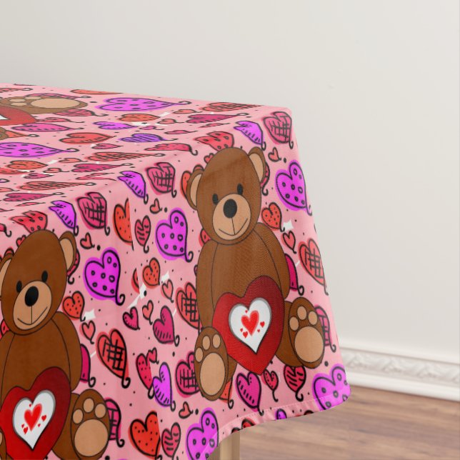 Valentinstag Teddy Bear Tischdecke (Beispiel)