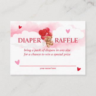 Valentinstag Teddybär Baby Shower Windelraffel Begleitkarte