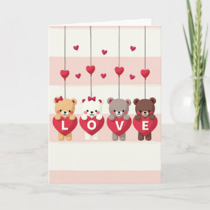 Valentinstag-Teddybär-Liebeskarte Karte