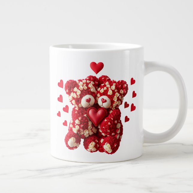 Valentinstag-Teddybär-Tasse Jumbo-Tasse (Rechts)