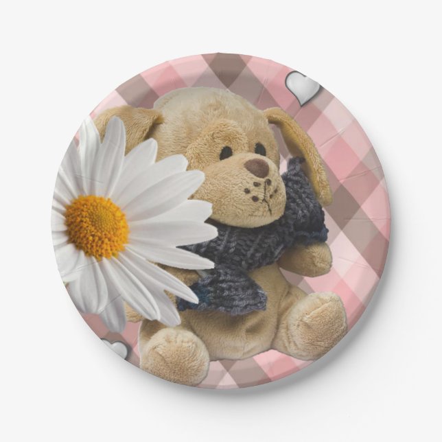 Valentinstag, Teddybär, Teller (Vorderseite)