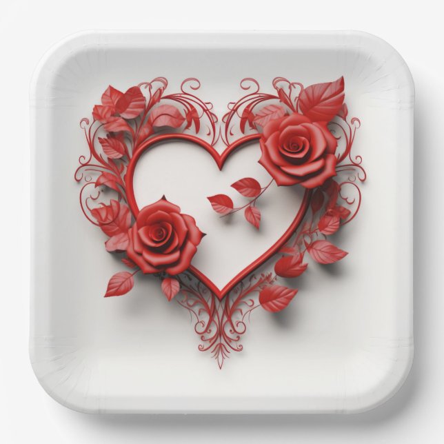 Valentinstag-Teller Serie 1-3 Pappteller (Vorderseite)