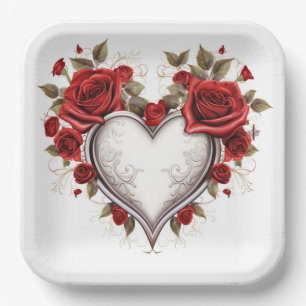 Valentinstag-Teller Serie 1-4 Pappteller