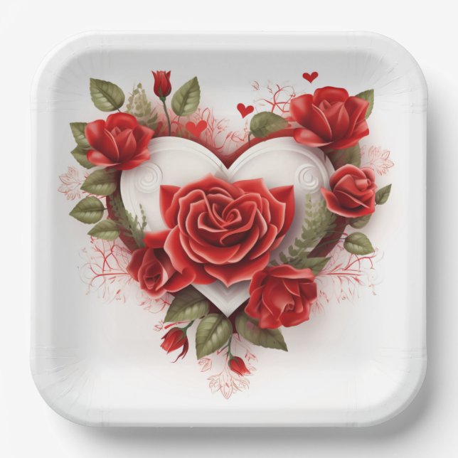 Valentinstag-Teller Serie 1-5 Pappteller (Vorderseite)