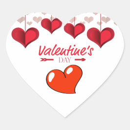 Valentinstag Text mit Herz Herz-Aufkleber