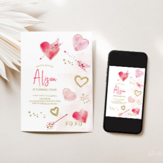 Valentinstag Thema Geburtstag Einladung