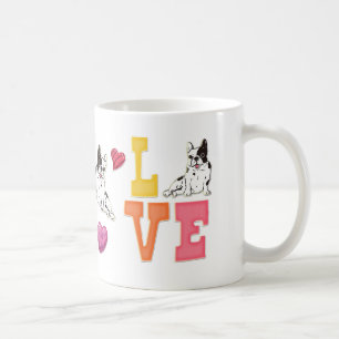 Valentinstag-themed Französische Bulldogge Hundeli Kaffeetasse