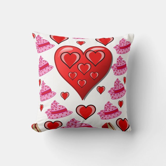 Valentinstag Throw Pillow Kissen (Vorderseite)