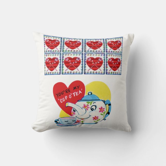 Valentinstag Throw Pillow Kissen (Vorderseite)