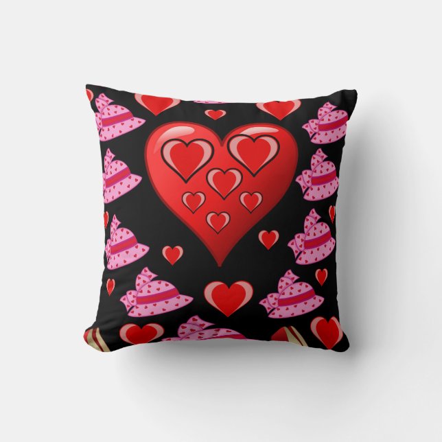 Valentinstag Throw Pillow Kissen (Vorderseite)