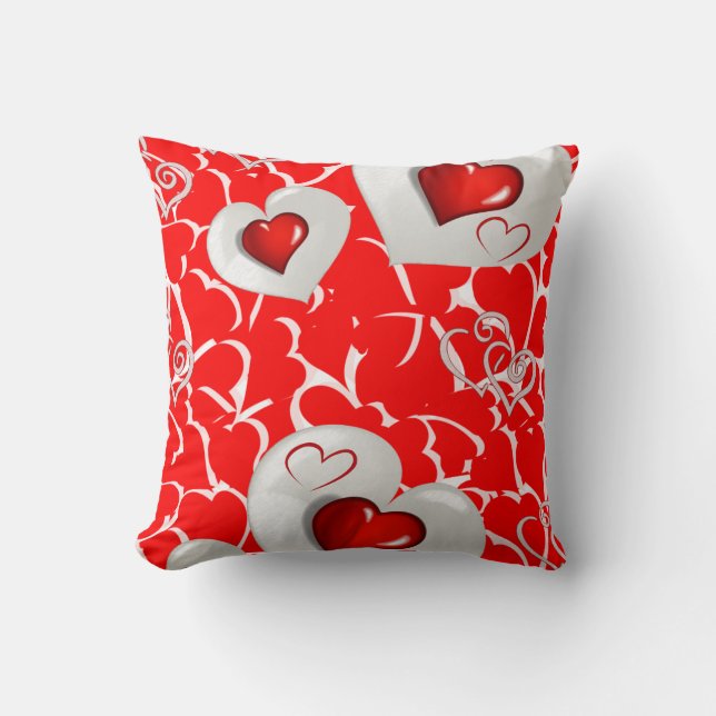 Valentinstag Throw Pillow Kissen (Vorderseite)