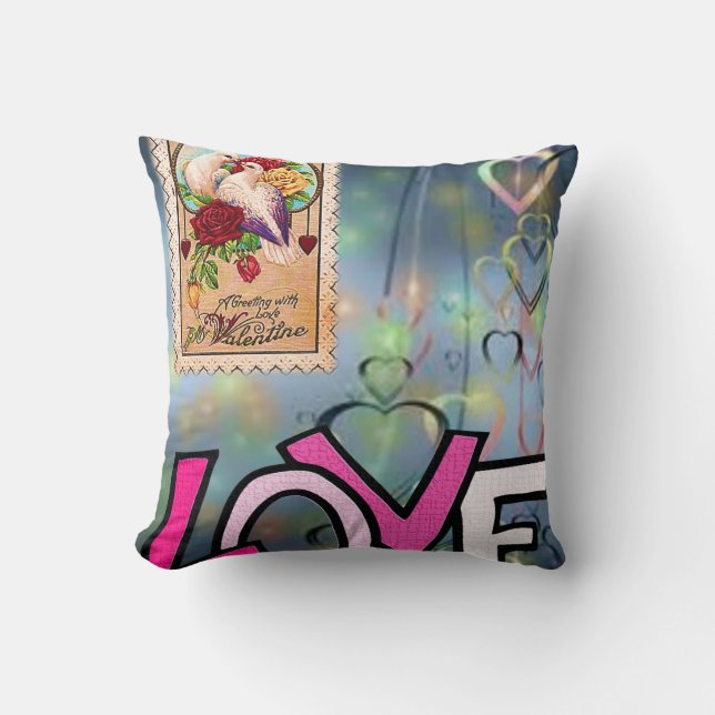 Valentinstag Throw Pillow Kissen (Vorderseite)