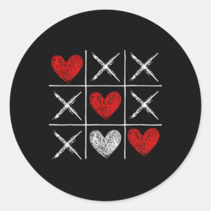 Valentinstag Tic-Tac-Toe Xo-Xo Lustiger Valentinsg Runder Aufkleber