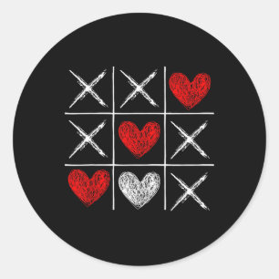 Valentinstag Tic-Tac-Toe Xo-Xo Lustiges Valentinsg Runder Aufkleber