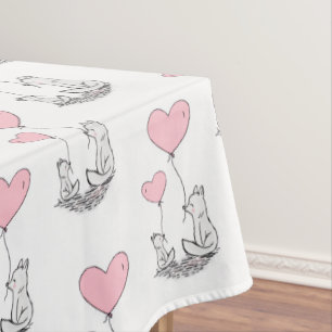 Valentinstag-Tischdecke Foxy Rosa Herzen Tischdecke