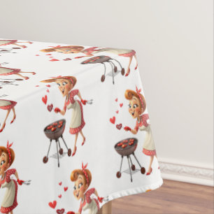 Valentinstag Tischdecke Koch Liebe Rote Herzen