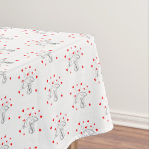 Valentinstag Tischdecke Schirm Rot Herzen