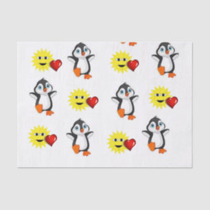 Valentinstag Tissue Pinguin Hearts Seidenpapier
