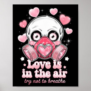 Valentinstag Totenkopf Gasmaske Kawaii Liebe Ästhe Poster
