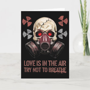 Valentinstag Totenkopf Gasmaske Liebe Ästhetik _2  Karte