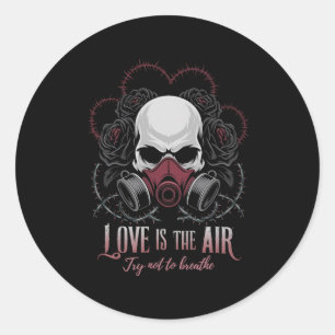 Valentinstag Totenkopf Gasmaske Liebe Romanze _2 Runder Aufkleber
