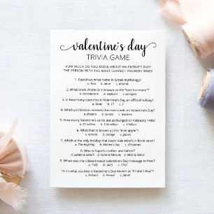 Valentinstag-Trivia mit Antworten Spielkarte Einladung