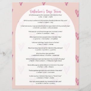 Valentinstag Trivia Spiel mit Antworten
