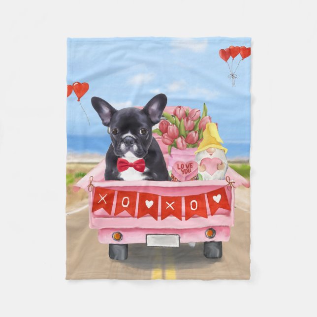 Valentinstag-Truck Fleecedecke (Vorderseite)