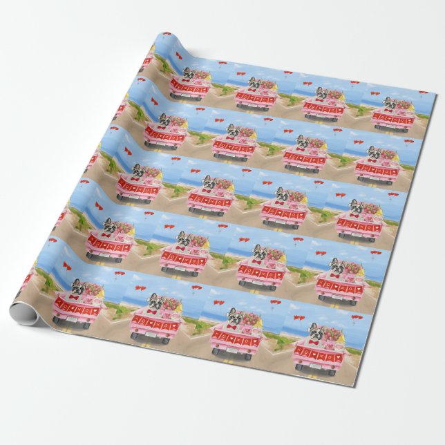 Valentinstag-Truck Geschenkpapier (Ungerollt)