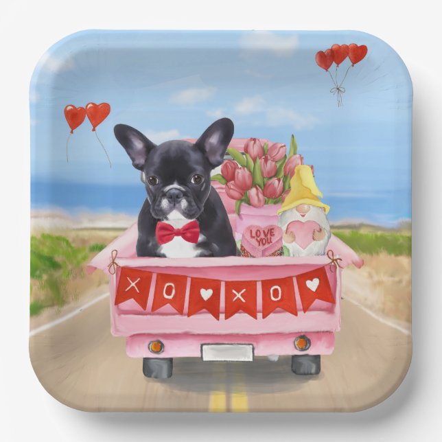 Valentinstag-Truck Pappteller (Vorderseite)