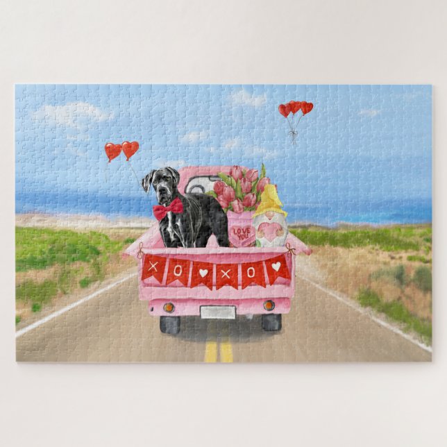 Valentinstag-Truck Puzzle (Horizontal)
