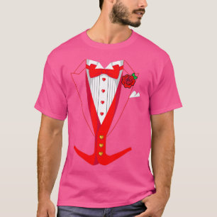 Valentinstag Tuedo Red Bow Krawatte Sonniges Outfi T-Shirt