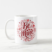Valentinstag Typografie Design "Be Mine"
