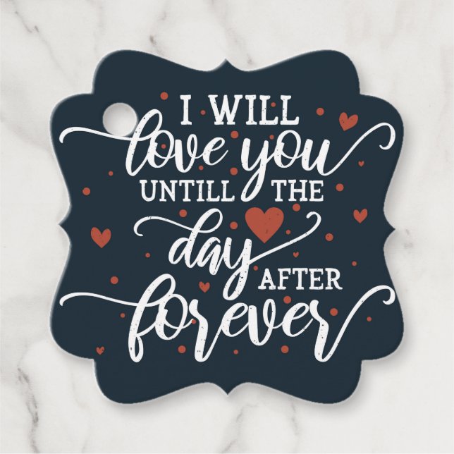 Valentinstag Typografie Geschenkanhänger (Vorderseite)