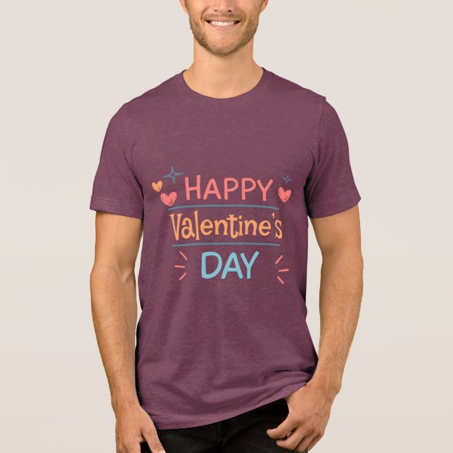 Valentinstag-Typografie-Sprüche Tri-Blend Shirt (Vorderseite)