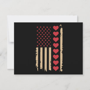 Valentinstag US Flagge Herzen  Postkarte
