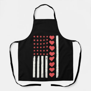 Valentinstag US Flagge Herzen USA Vintage Schürze