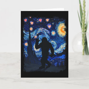 Valentinstag Van Gogh Sternennacht Bigfoot Sasquat Karte