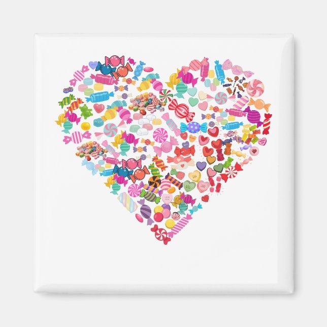 Valentinstag verleiht Candy Heart Shape Design Magnet (Vorne)