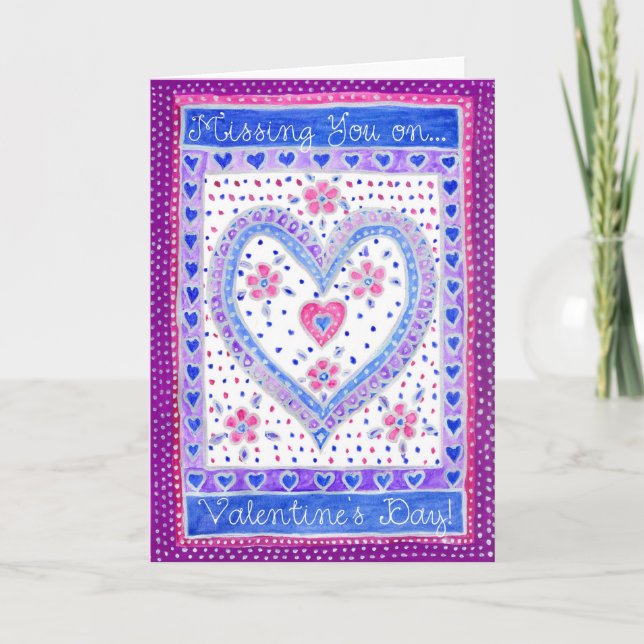 Valentinstag "Vermisste Karte" Feiertagskarte (Vorderseite)
