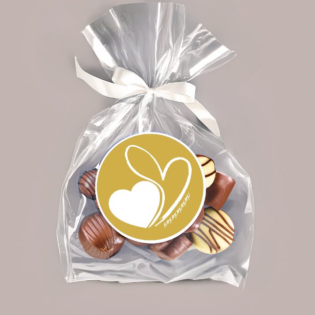 Valentinstag Verzerrte getilgte Herzen Runder Aufkleber (Von Creator hochgeladen)