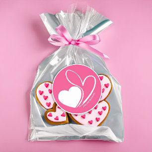 Valentinstag Verzerrte getilgte Herzen Runder Aufkleber