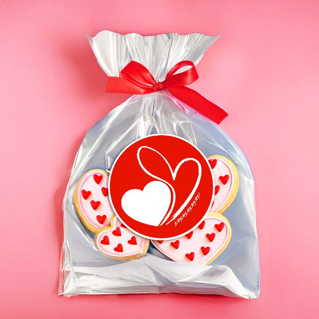 Valentinstag Verzerrte getilgte Herzen Runder Aufkleber (Von Creator hochgeladen)