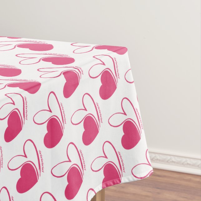 Valentinstag Verzerrte getilgte Herzen Tischdecke (Beispiel)