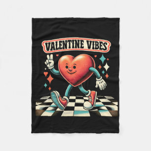 Valentinstag Vibes Groovy Kariert Lustiger Valenti Fleecedecke