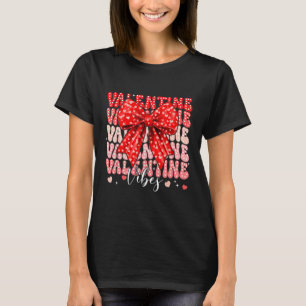 Valentinstag Vibes Retro Coquette Bogen Mädchen Fr T-Shirt