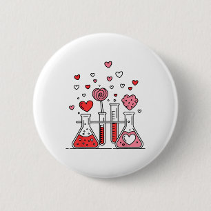 Valentinstag Vibes Science Teacher 100 Tage Button