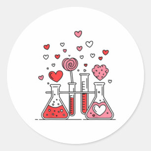 Valentinstag Vibes Science Teacher 100 Tage Runder Aufkleber
