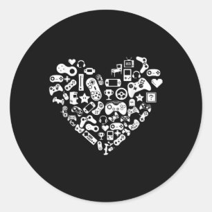 Valentinstag Video-Game Controller Herz Cool Ga Runder Aufkleber